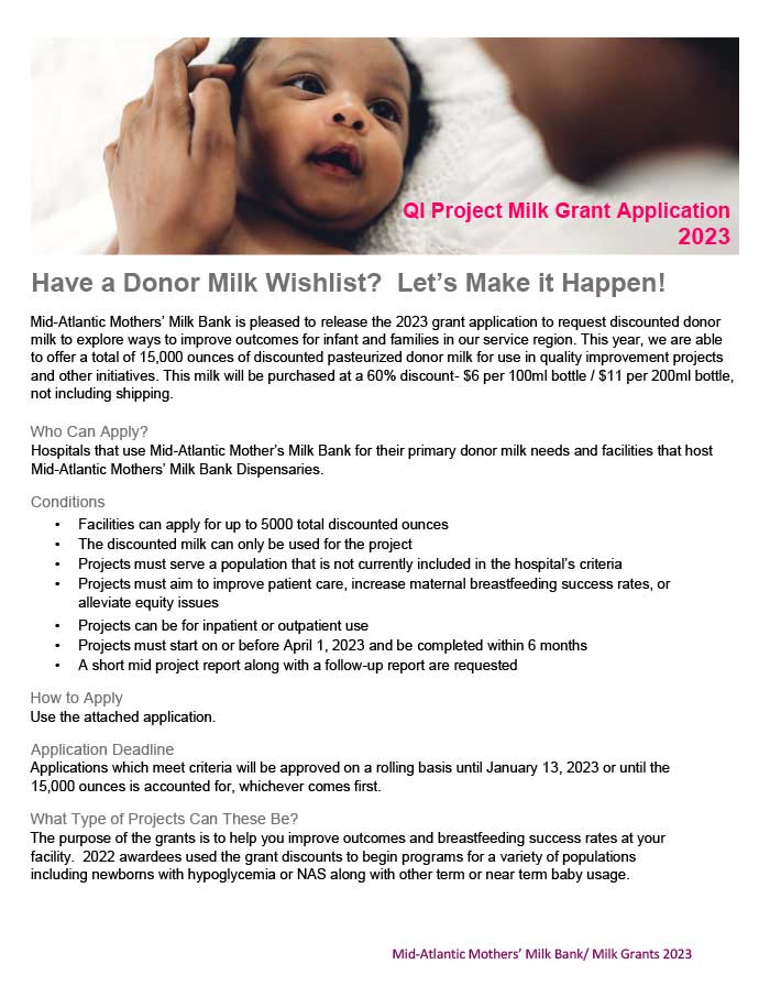 Milk Grant 2023 Application